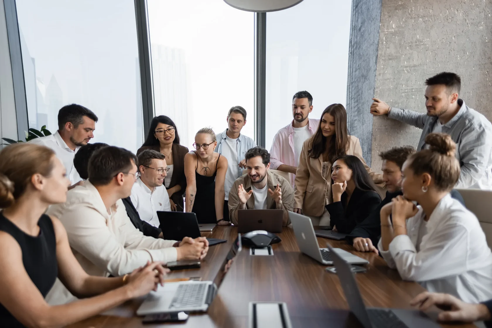 The Neginski team at a meeting
