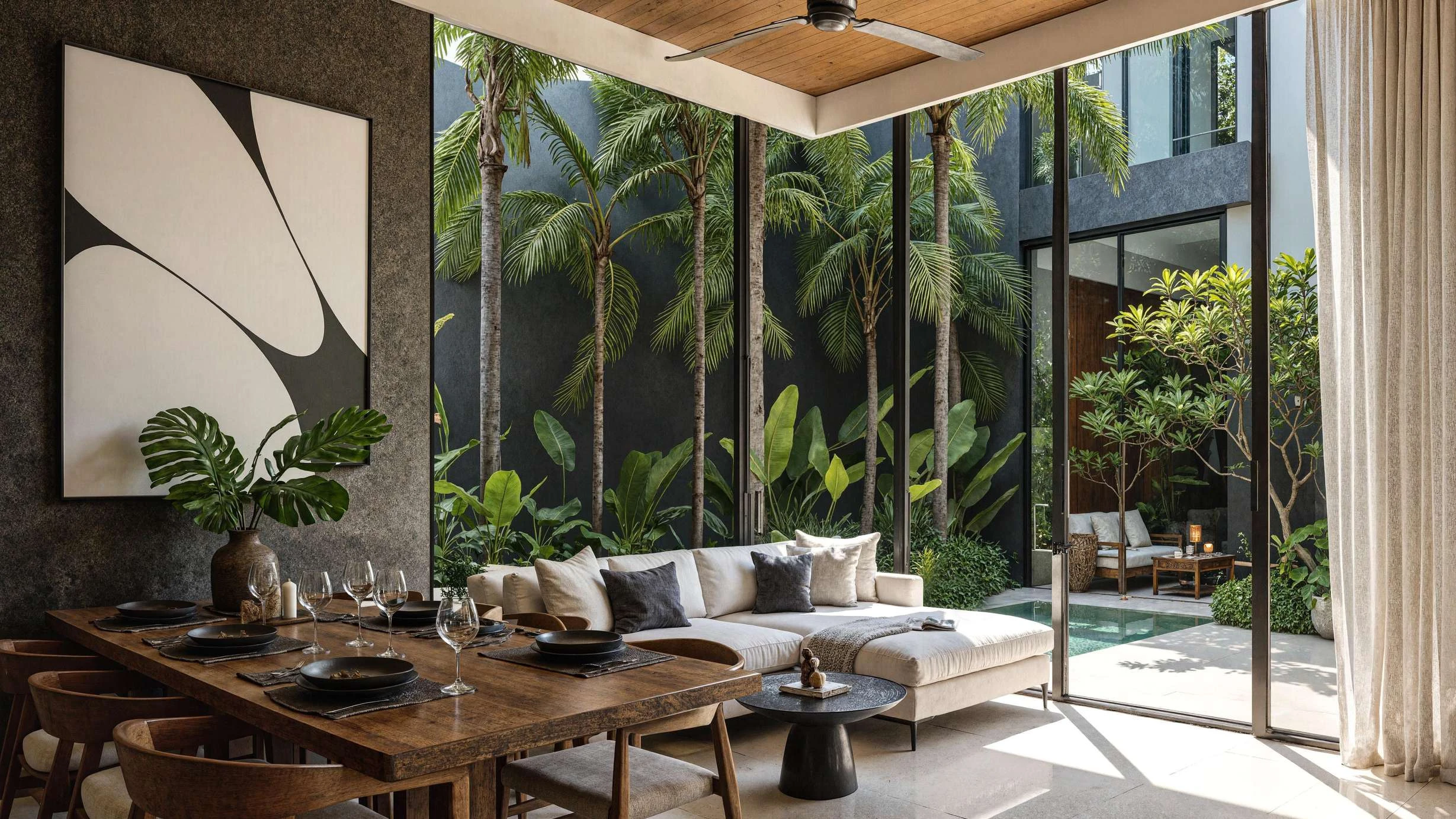 Aileen living room with garden views